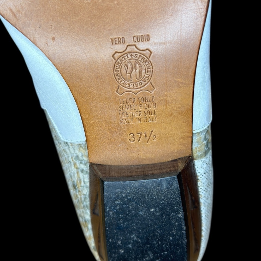 🌟 RARE Vintage Neiman Marcus White Western Tall Leather Boots Metallic sz 37.5 🌟 - Picture 12 of 13
